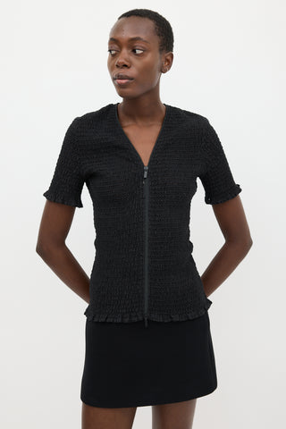 Proenza Schouler Black Eyelet Zip Top