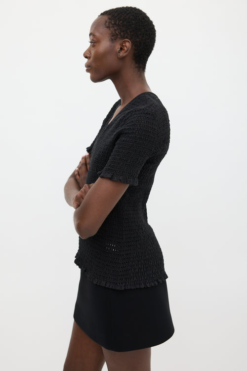 Proenza Schouler Black Eyelet Zip Top