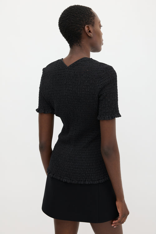 Proenza Schouler Black Eyelet Zip Top