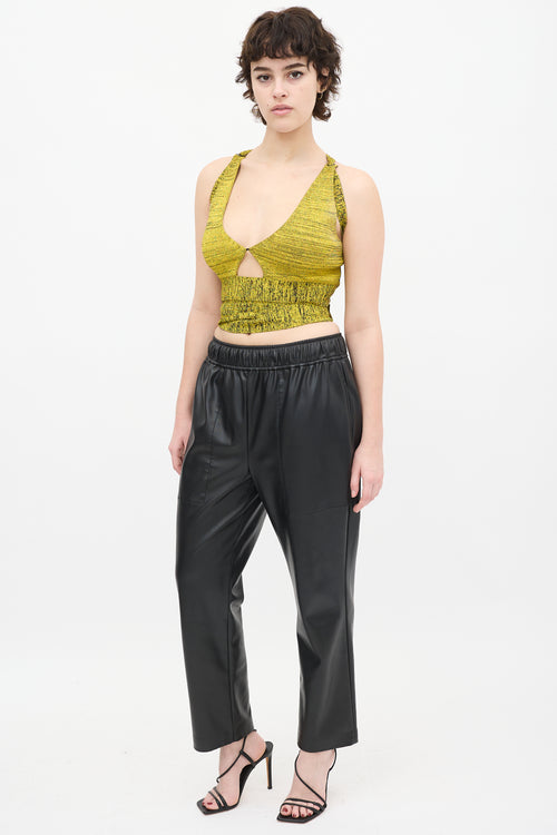 Proenza Schouler Black Faux Leather Jogger Pant