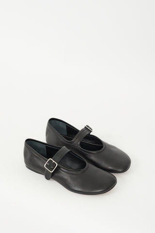 Proenza Schouler Black Leather Boyd Mary Jane Flat