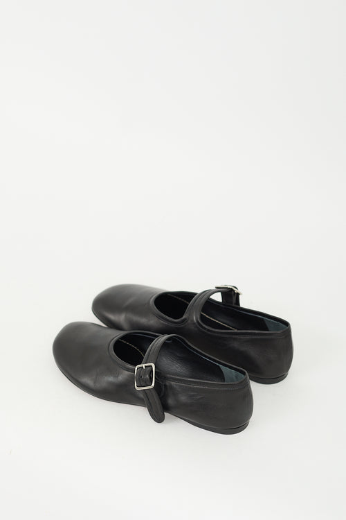 Proenza Schouler Black Leather Boyd Mary Jane Flat