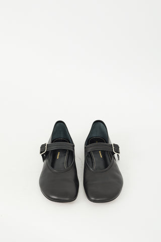 Proenza Schouler Black Leather Boyd Mary Jane Flat