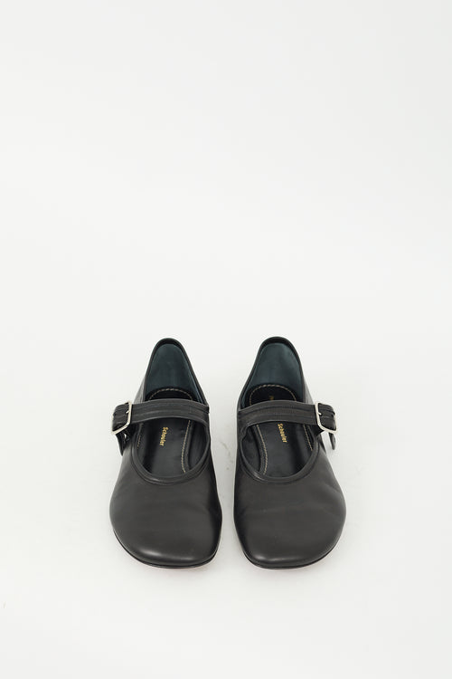 Proenza Schouler Black Leather Boyd Mary Jane Flat