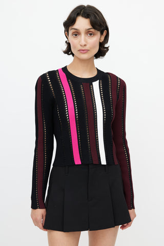 Proenza Schouler Black 
Multicolour Cut Out Knit Sweater