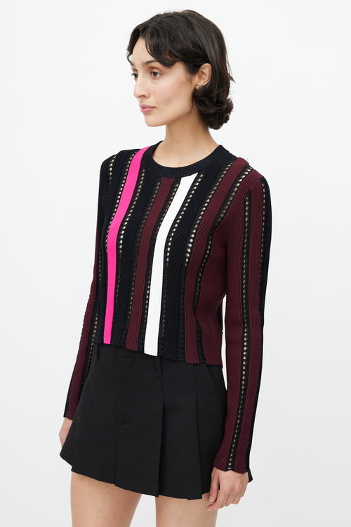 Proenza Schouler Black 
Multicolour Cut Out Knit Sweater