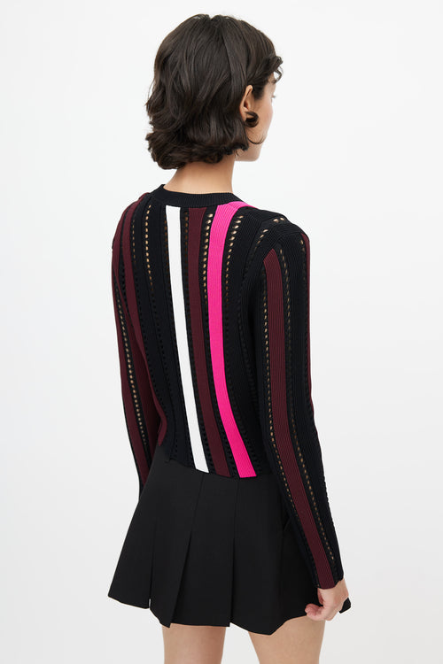 Proenza Schouler Black 
Multicolour Cut Out Knit Sweater