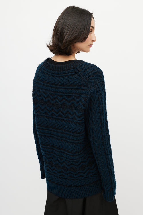 Proenza Schouler Black 
Navy Cashmere Oversized Sweater