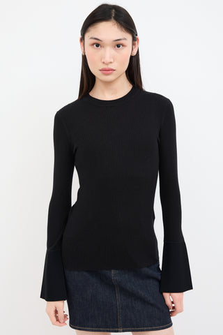 Proenza Schouler Black Silk 
Cashmere Ribbed Top