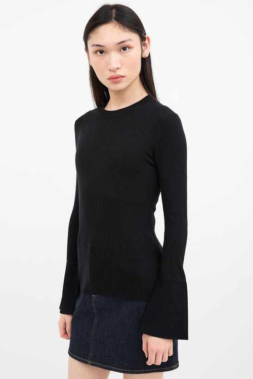 Proenza Schouler Black Silk 
Cashmere Ribbed Top