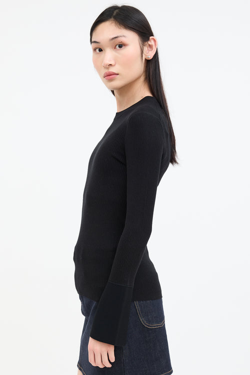 Proenza Schouler Black Silk 
Cashmere Ribbed Top