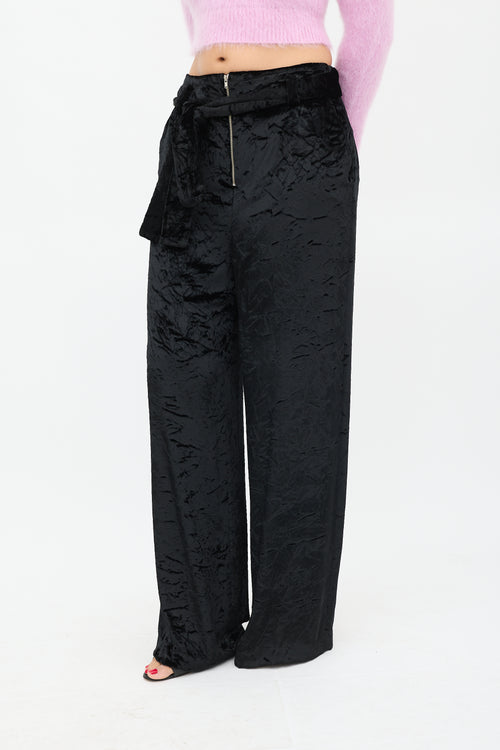 Proenza Schouler Black Velvet Wide Leg Trouser