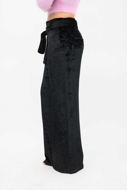 Proenza Schouler Black Velvet Wide Leg Trouser