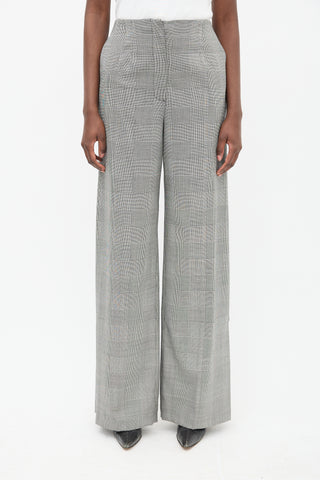 Proenza Schouler Black 
White Check Wide Leg Trouser