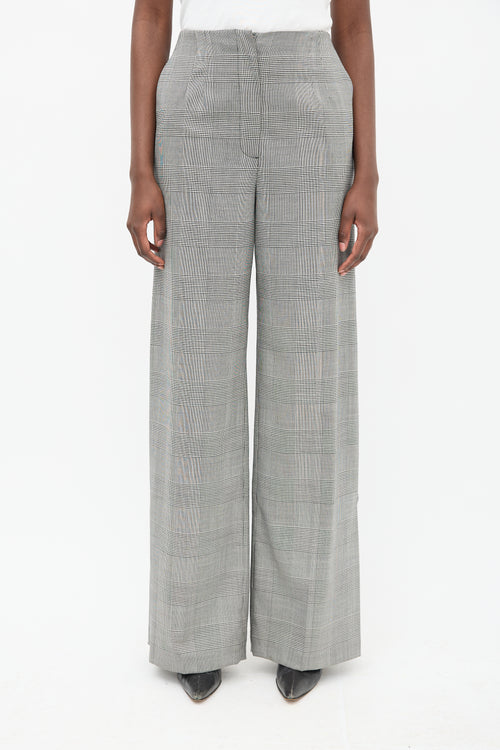 Proenza Schouler Black 
White Check Wide Leg Trouser