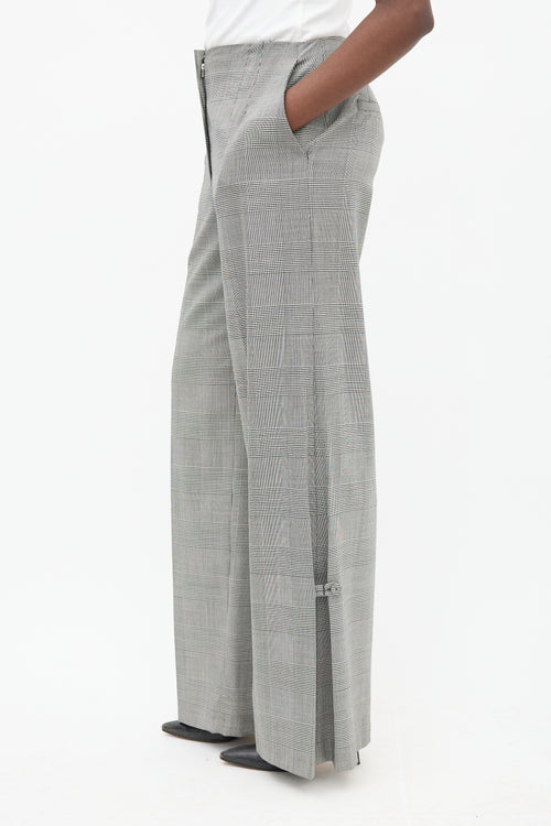 Proenza Schouler Black 
White Check Wide Leg Trouser