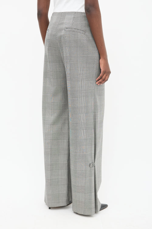 Proenza Schouler Black 
White Check Wide Leg Trouser