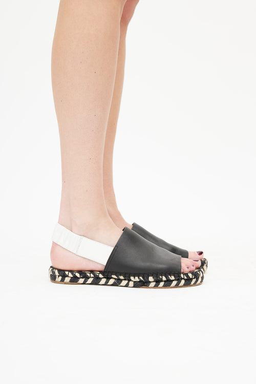 Proenza Schouler Black 
White Espadrille Slingback Sandal