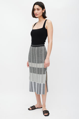 Proenza Schouler Black 
White Knit Skirt