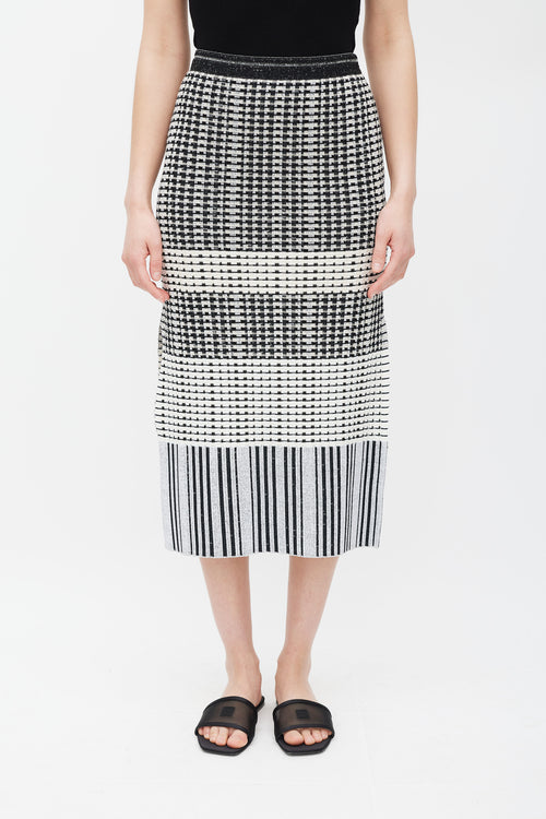 Proenza Schouler Black 
White Knit Skirt