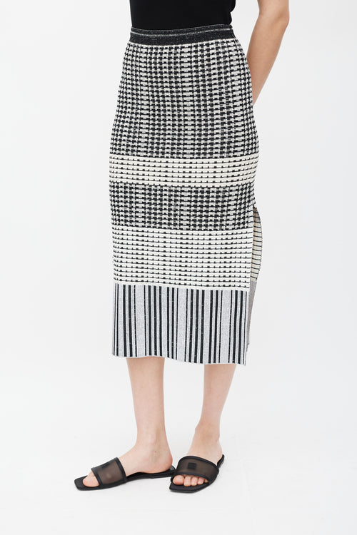 Proenza Schouler Black 
White Knit Skirt