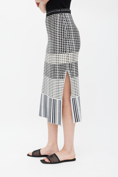 Proenza Schouler Black 
White Knit Skirt