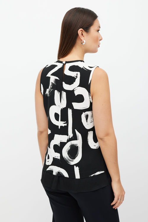 Proenza Schouler Black 
White Letter Printed Top