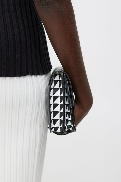 Proenza Schouler Black 
White Geometric PS1 Clutch