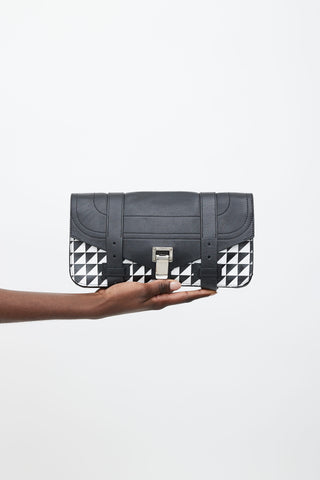 Proenza Schouler Black 
White Geometric PS1 Clutch