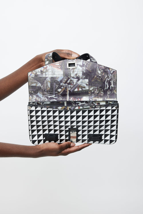 Proenza Schouler Black 
White Geometric PS1 Clutch