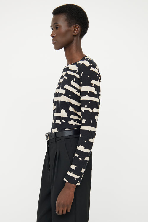 Proenza Schouler Black 
Beige Print Top