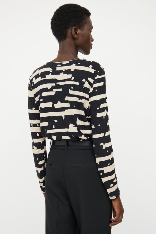 Proenza Schouler Black 
Beige Print Top