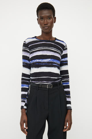 Proenza Schouler Blue 
Black Print Top