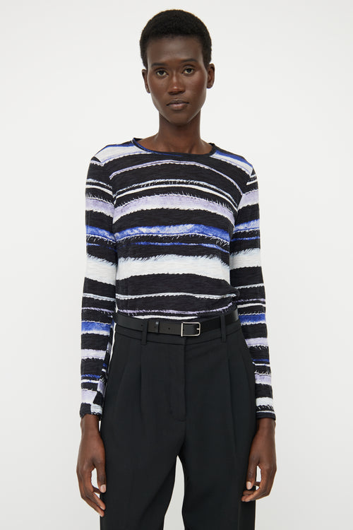 Proenza Schouler Blue 
Black Print Top