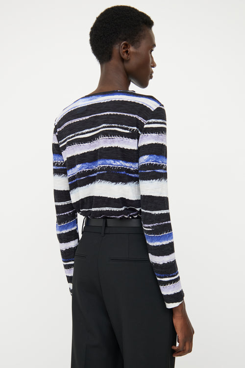 Proenza Schouler Blue 
Black Print Top