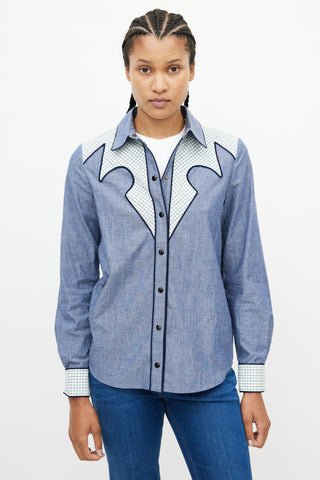 Proenza Schouler Blue 
Multicolour Western Chambray Shirt