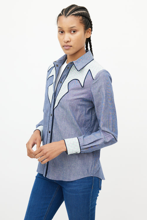 Proenza Schouler Blue 
Multicolour Western Chambray Shirt