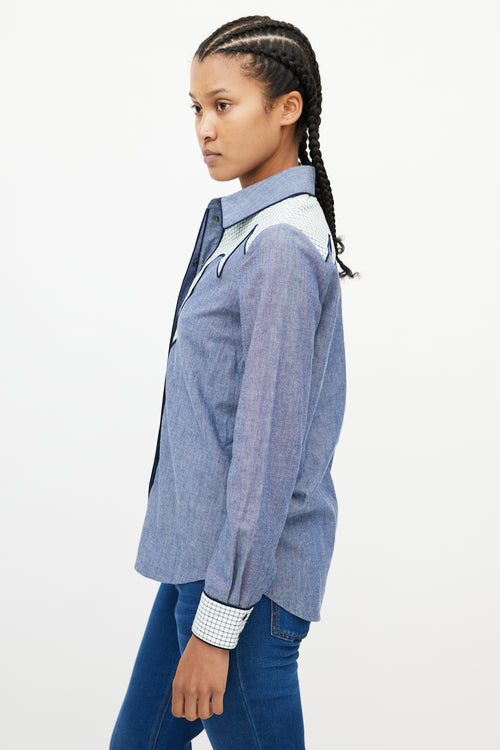 Proenza Schouler Blue 
Multicolour Western Chambray Shirt