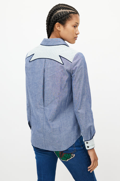 Proenza Schouler Blue 
Multicolour Western Chambray Shirt