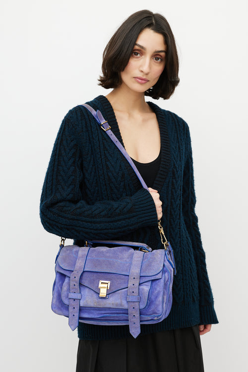 Proenza Schouler Purple Suede PS1 Satchel Bag