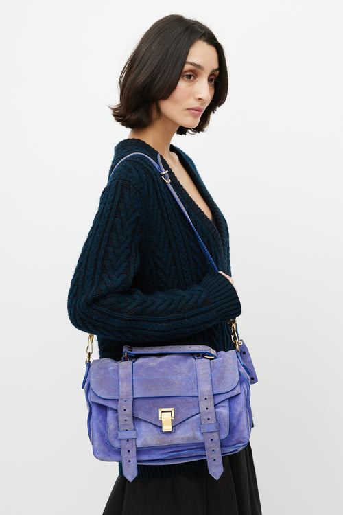 Proenza Schouler Purple Suede PS1 Satchel Bag