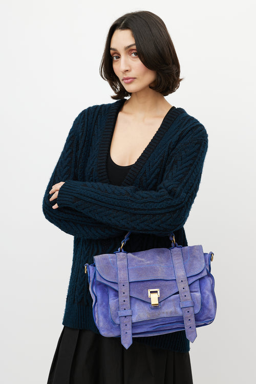 Proenza Schouler Purple Suede PS1 Satchel Bag