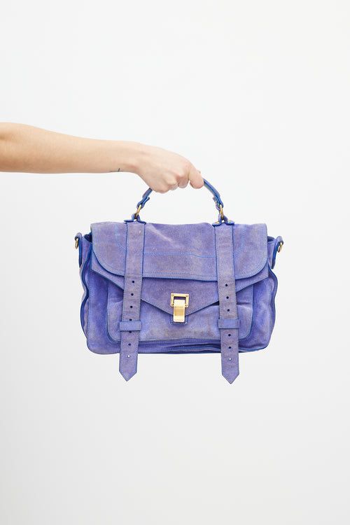 Proenza Schouler Purple Suede PS1 Satchel Bag