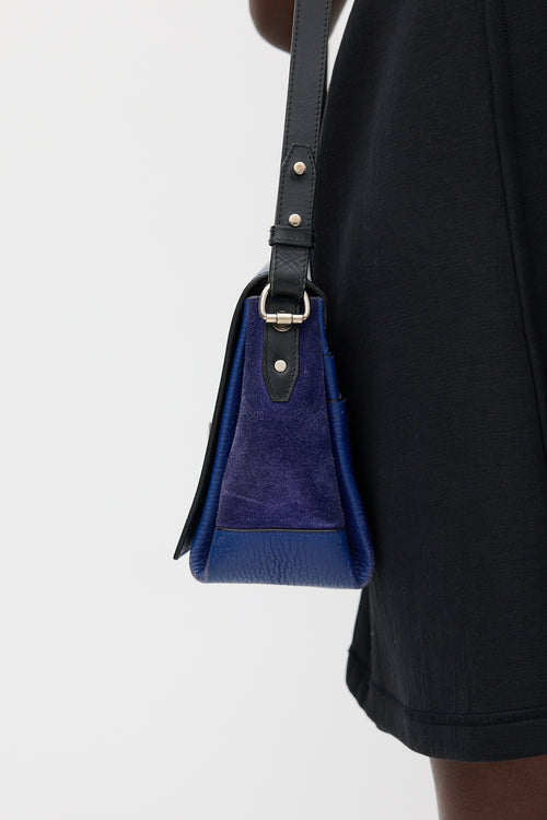 Proenza Schouler Blue Leather Elliot Shoulder Bag