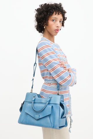 Proenza Schouler Blue Leather PS13 Shoulder Bag