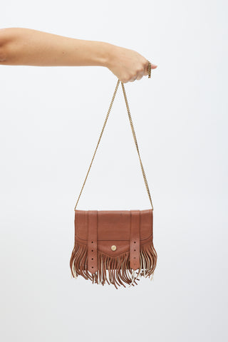 Proenza Schouler Brown Leather Fringe PS1 Mini Crossbody Bag