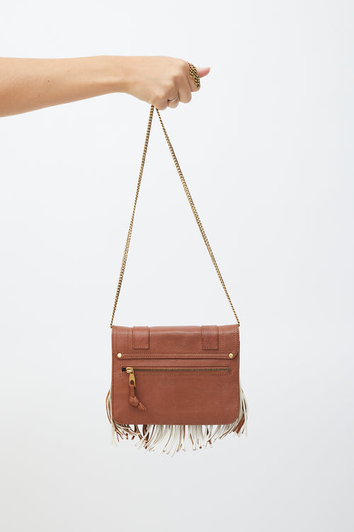 Proenza Schouler Brown Leather Fringe PS1 Mini Crossbody Bag