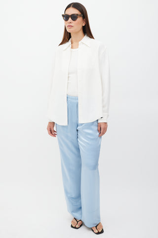 Proenza Schouler Cream Crinkled Shirt