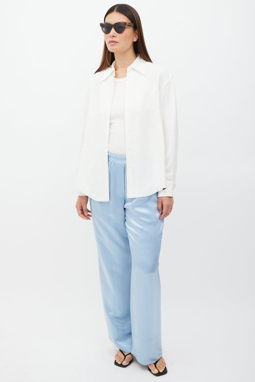 Proenza Schouler Cream Crinkled Shirt