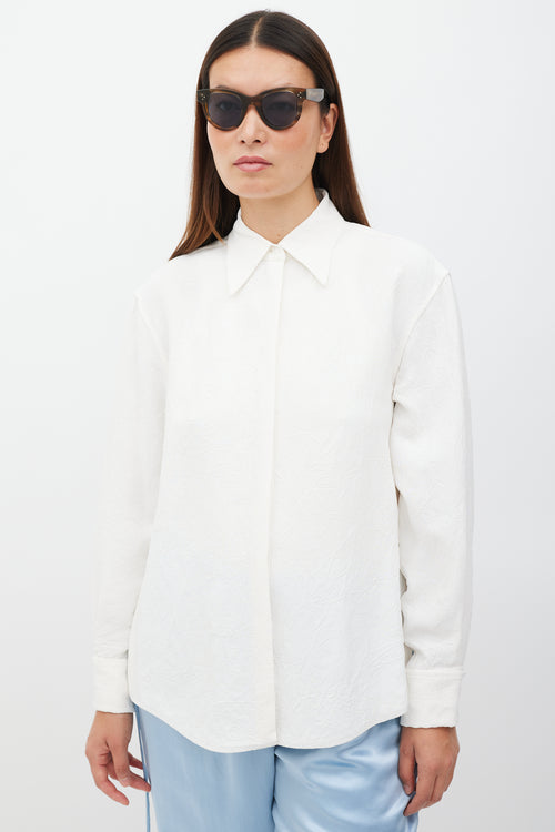 Proenza Schouler Cream Crinkled Shirt